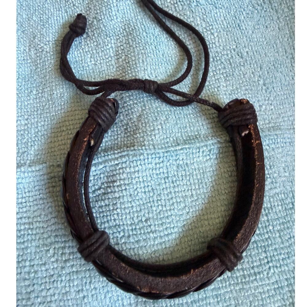 Handmade Brazilian Leather Bracelet Adjustable Braided Unisex